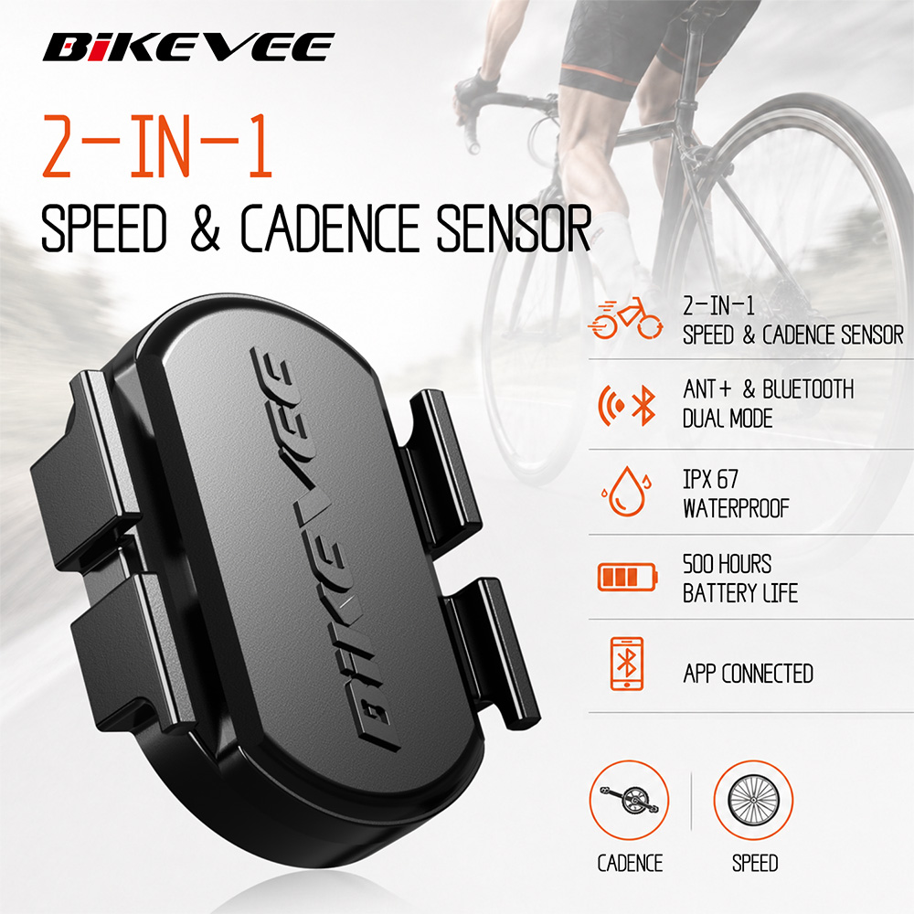 Cycling Cadence Sensor Bluetooth Ant - BIKEVEE Universal Wireless ANT+ Bluetooth Cadence