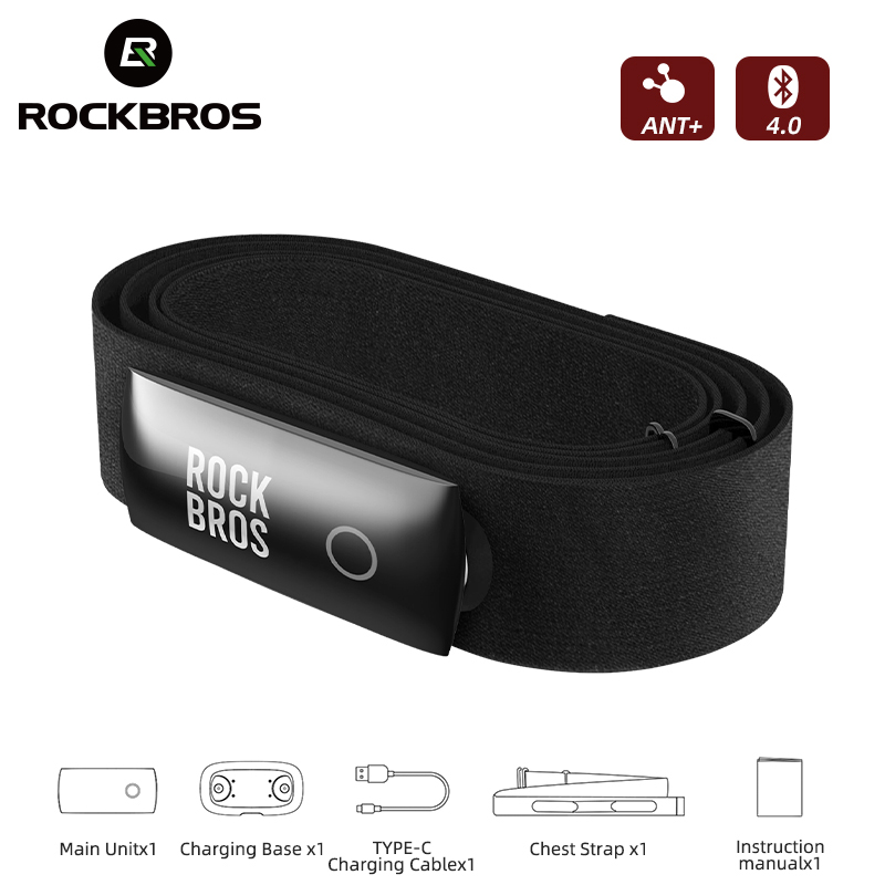 Heart Rate Monitor Chest Strap Ant+ - ROCKBROS H828 Heart Rate Sensor Bluetooth
