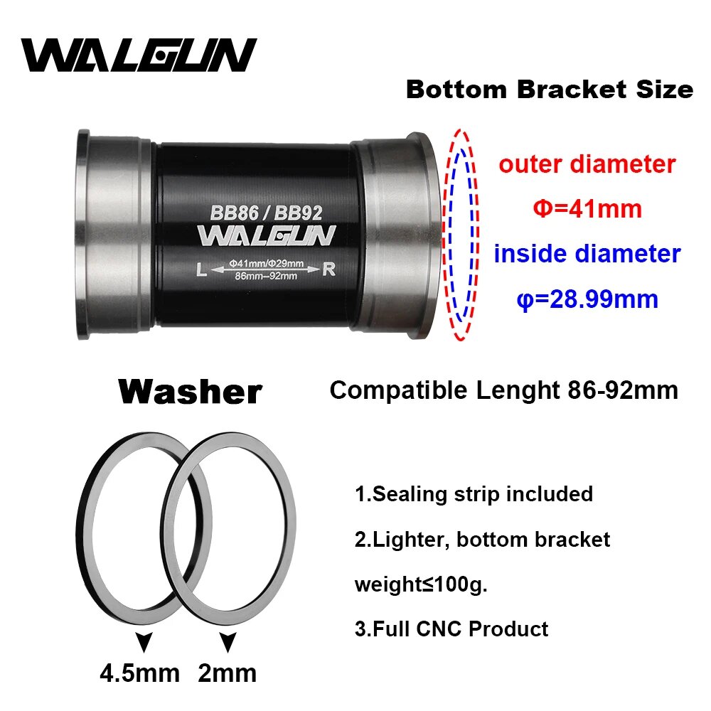 WALGUN BB86 BB92 Bottom Bracke - Ceramic Bearing Bottom Bracket Bb86 ulasan dan harga