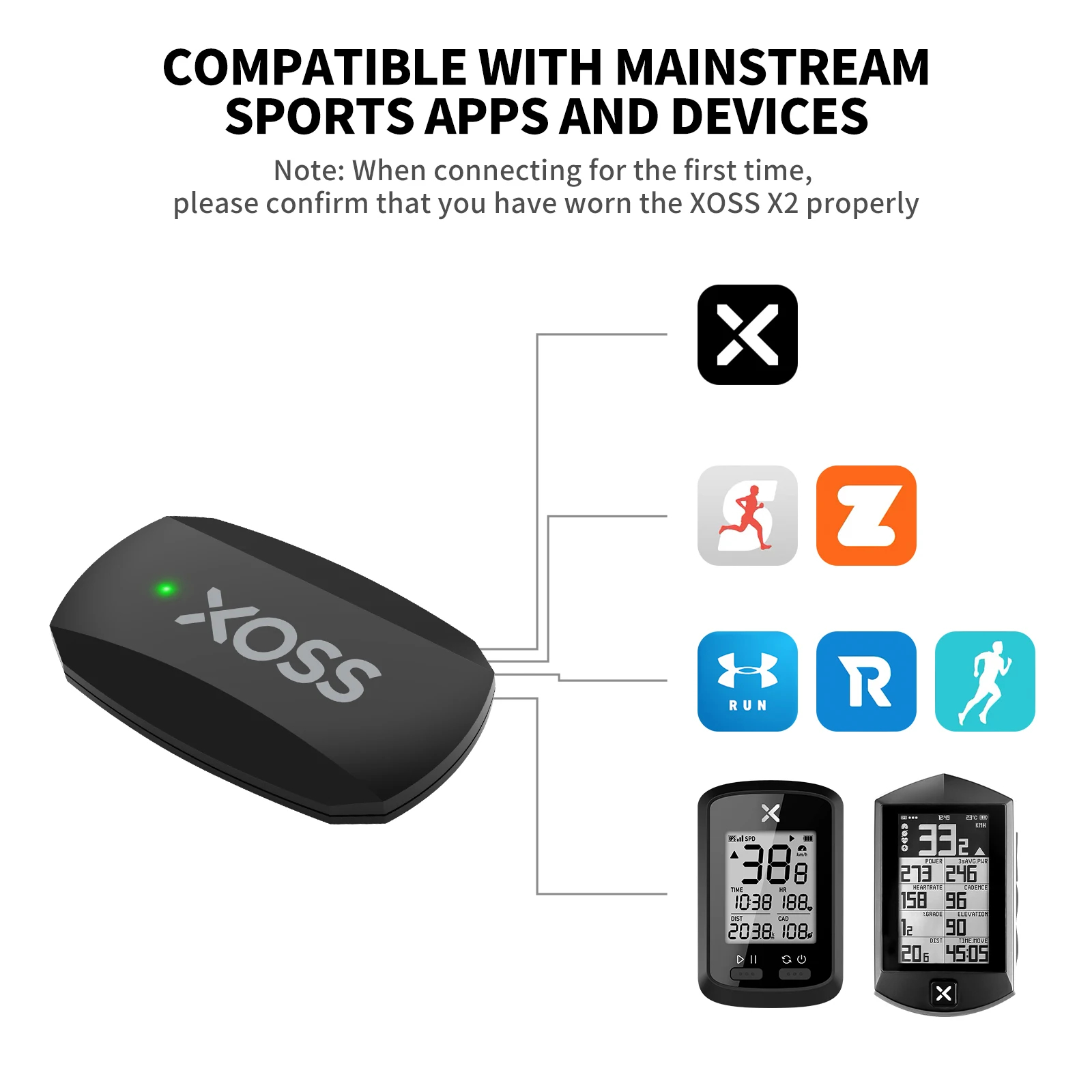 XOSS X2 Heart Rate Sensor Moni - Heart Rate Monitor Chest Strap Ant+ ulasan dan harga
