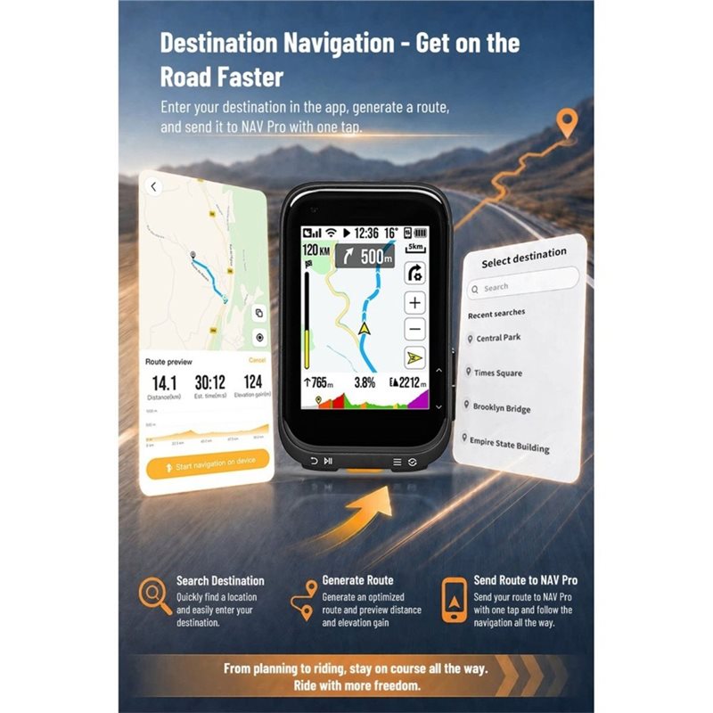 A74K-Color Screen Touchscreen  - Bike Computer Gps Navigation Map ulasan dan harga