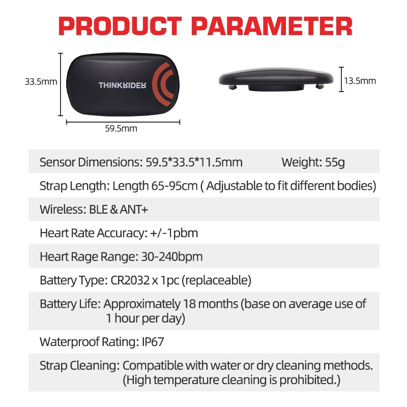ThinkRider Heart Rate Monitor  - Heart Rate Monitor Chest Strap Ant+ ulasan dan harga